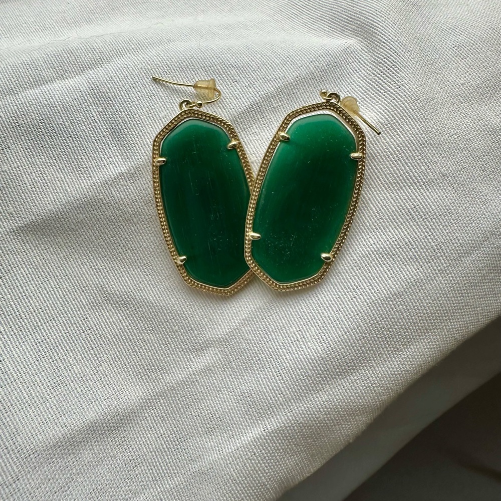 Elegant Green and Gold Earrings